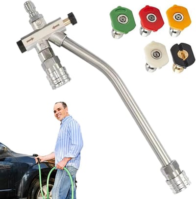 Hogedrukreiniger Adapter - Twee-weg Lans - Voertuig Onderhoud - Vijf Sproeiers Systeem - 266 cm - Zwart