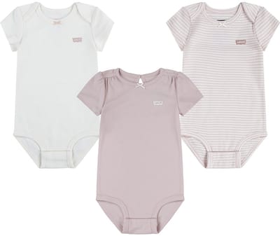 Levi's Girls 3pk Bow Bodysuit Set Rapture Rose Größe: 9M | Unterwäsche Outlet | kids | Rosa