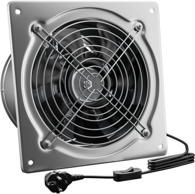 Krachtige Afzuigventilator 200 mm met Schakelaar - Hoog Debiet