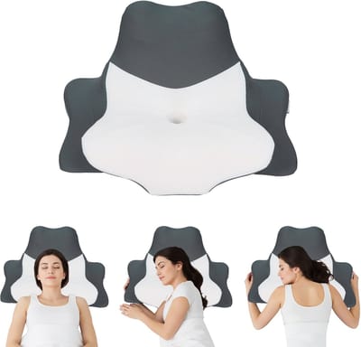 FATIVO Neksteunkussen van Traagschuim - Ergonomisch Vlinderkussen - Orthopedisch Hoofdkussen - wasbare ice-silk hoes - Voor Zij- Rug- en Buikslapers