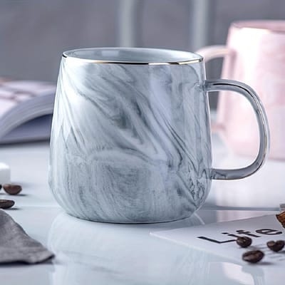 1 stuks Keramische Kop, Koffiemok, Ontbijtkop, Kop met Marmerpatroon in Scandinavische Stijl, Koppelkop Cadeau Voor Vrienden Families voor cafés Drinkbeker 380ml