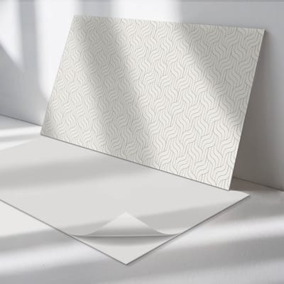 Wallfluent Vinyl Wandpaneel - Golven in een geometrische opstelling PVC Muurpaneel - 120 cm x 60 cm - Romig PVC wandpaneel - 1 stuk - Rechthoekig Wandbekleding Vinyl - Patroon Wandpaneel - Zelfklevende Wandbekleding - Wandpaneel Keuken en Badkamer