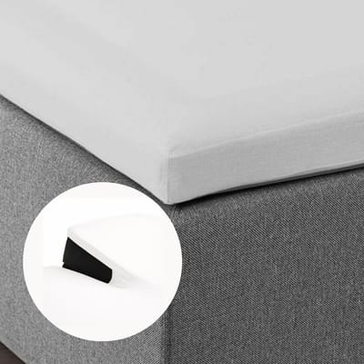 Dubbel Jersey Split Topper Hoeslaken 160x200/220 – 100% Katoen – Extra Dik & Zacht – 22 cm Hoek – Split 85 cm – Wit – Y-NOT