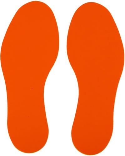 Voetstap Set Links+Rechts - Oranje 70 x 180 mm Vlak