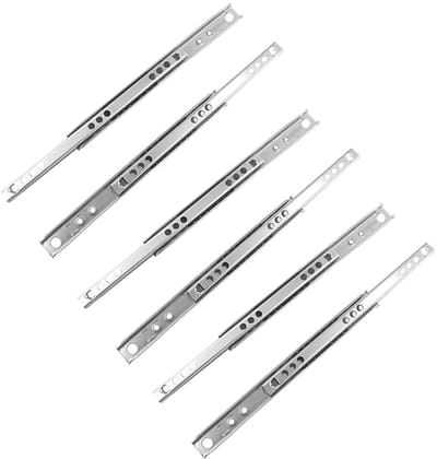 Dailygoods- Ladegeleider Bodemmontage - 17mm Breedte - Telescopisch - Hoogwaardige Kogelgelagerde - Volledig Uittrekbaar - Geschikt voor Meubels - Ladegeleiders