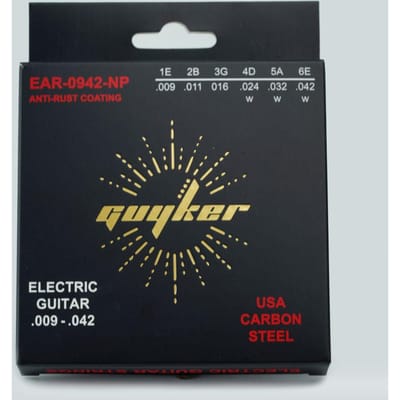 Guyker Usa Cordes pour Guitare Électrique en Acier au Carbone Ear-09421046 Cordes Bobinées Durables Pour Guitare Électrique