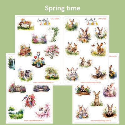 Bullet Journal Stickers - Planner Agenda Stickers - Spring time stickers - 4 stickervellen - Lente - Scrapbook stickers - Deco stickers - Konijn stickers - volwassenen en kinderen