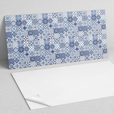 Coloray Wandpanelen Zelfklevend - Geruite mozaïekpatronen PVC Wandpaneel - 100 cm x 50 cm - Blauw Wandbekleding Zelfklevend - 1 stuk - Mozaïeken Wandpanelen Zelfklevend - Wandbord Keuken - Wandpaneel Badkamer