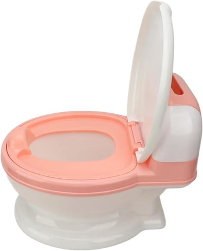 Zindelijkheidstoilet - Peutertoilet Potje - Baby Zindelijkheid - Realistische Simulatie - 39.98 x 30 x 19 cm - Roze wit