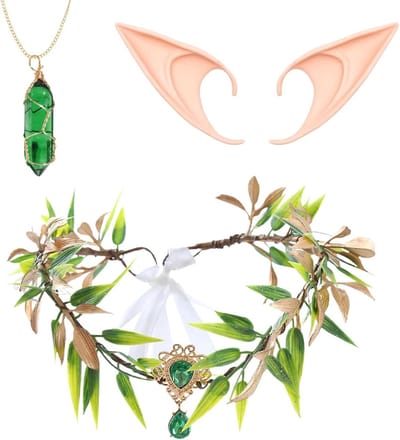 Set van 3 Elfachtige Bladeren Hoofdbanden, Perfect voor Carnaval, Halloween en Bruiloften, Magische Natuuraccessoires