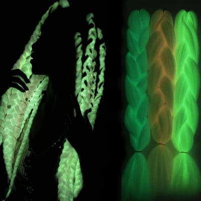 Dailygoods - Lichtgevende Haarextensies voor Festivals - 60 cm Fluorescerende Vlecht Kunsthaar