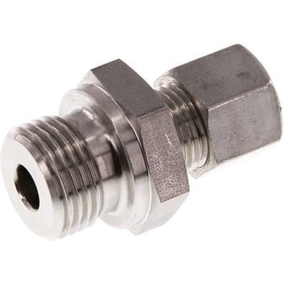 G 1/2'' Buitendraad x 10L RVS Rechte Knelfitting 315 Bar DIN 2353 - FL2S-MO-ST-012G-10-L