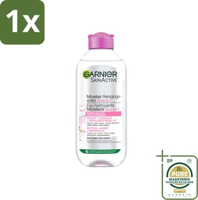 1 x Garnier - SkinActive - Micellair Reinigingswater - Gevoelige Huid - Milde Reiniging & Make-Up Remover - 400 ml- Gevoelige Huid - Micellair Reinigingswater - Make-up Verwijderen - Milde Reiniging - Oogmake-up Verwijderen