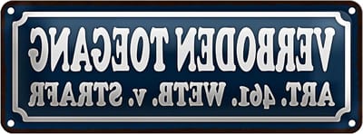 Metalen Waarschuwingsbord - Verboden toegang - Toegang Beveiligen - Gevouwen randen - 10 x 27 cm - Meerkleurig