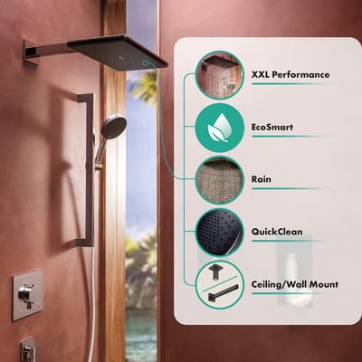 Hansgrohe Raindance alive Q - hoofddouche 210/340 1jet - ecosmart - mat zwart