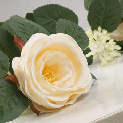 Twee stuks 200 cm kunstmatige rozenranken, zijden bloemen en plastic planten voor bruiloften en huisdecoratie in champagnekleur