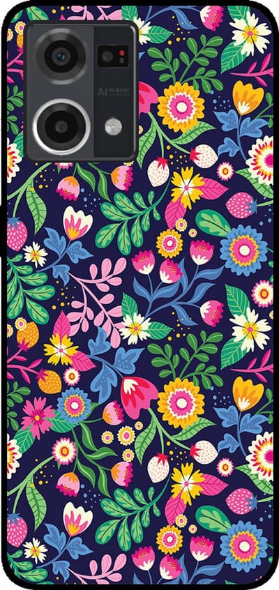 Smartphonica Telefoonhoesje Geschikt voor Oppo Reno7 4G met bloemen opdruk - TPU backcover case flower design geschikt voor Oppo Reno7 4G