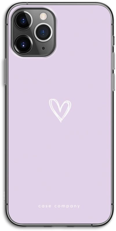 Case Company® - Hoesje geschikt voor iPhone 11 Pro hoesje - Klein hartje paars - Soft Cover Telefoonhoesje - Bescherming aan alle Kanten en Schermrand
