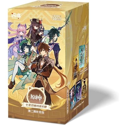 100% Echte Genshin Impact Kaart Genius Invokation Tcg Battle Card Hu Tao Raiden Shogun Karakter Verzameling Kaart Kind Speelgoed Cadeaus