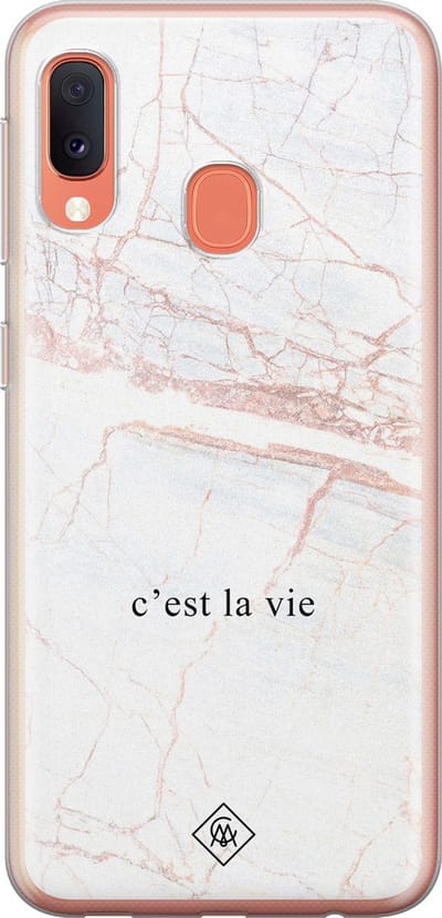 Casimoda® hoesje - Geschikt voor Samsung A20e - C'est La Vie - Backcover - Siliconen/TPU - Blauw
