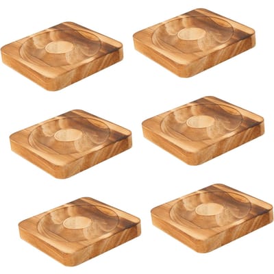 6 stuks Houten Kralen Armband Tray Rechthoekige Vorm Sieraden Display Plaat Ruimtebesparende Display Stand beige