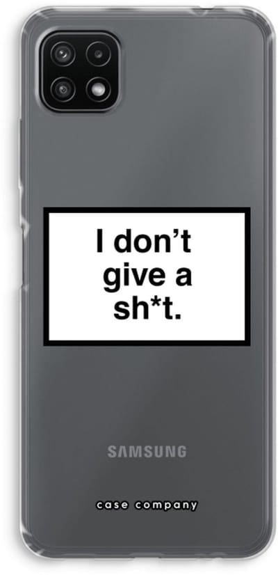 Case Company® - Hoesje geschikt voor Samsung Galaxy A22 5G hoesje - Don't give a shit - Soft Cover Telefoonhoesje - Bescherming aan alle Kanten en Schermrand
