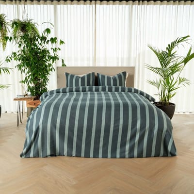 Kayori Dasshu Dekbedovertrek Katoensatijn - 140x200-220 + 1 sloop - Eenpersoons - Blauw