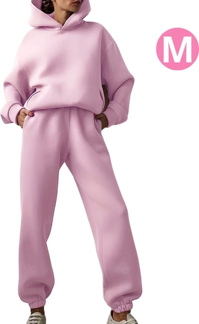 Bovista Joggingpak Dames - Huispak - Trainingspak - Volwassenen - Capuchon - Jogging Pak - Joggingspak - Roze - Maat M