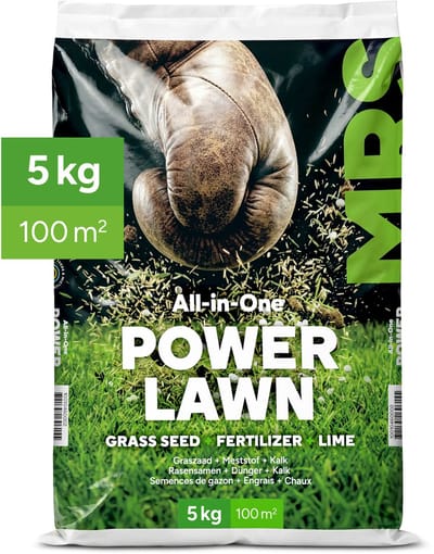MRS Power Lawn - All-in-One Gazonpakket - 5 kg (100 m²) - 4-in-1: Graszaad, gazonmest, kalk en bodemverbeteraar - 50% groener gras na 1 maand - Werkt voor elk type gazon