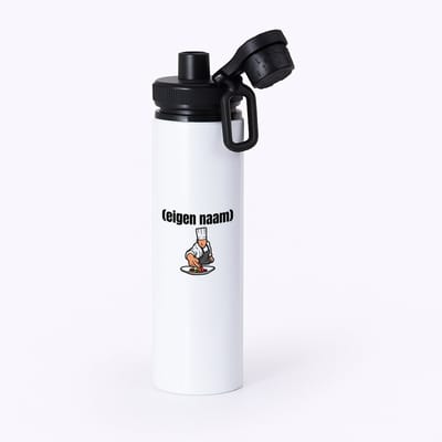 Hacebo® - chefkok waterfles met draaidop zwart - Kok - iemand die goed kan koken - met eigen naam - leuk cadeau voor iemand die chefkok is - cadeau - kado - water fles - 850ML