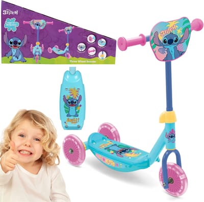 DISNEY Stitch Driewieler step voor meisjes, BALANS scooter, verstelbaar, tot 20 kg