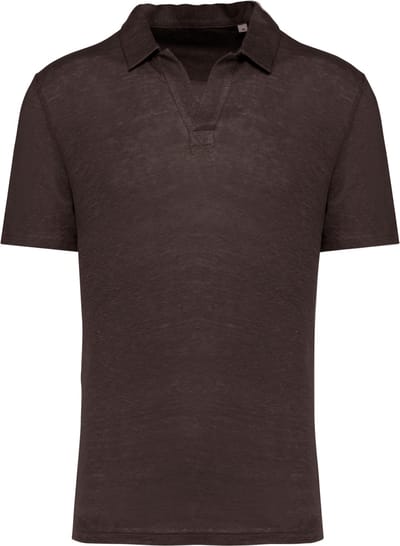 Spasso Linnen herenpolo SP220 - Stone Grey - S