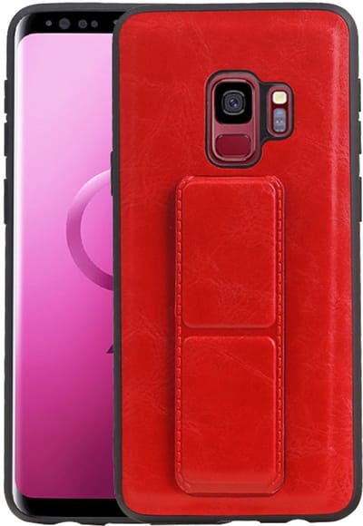 Grip Stand Hardcase Backcover - Telefoonhoesje - Achterkant Hoesje - Geschikt voor Samsung Galaxy S9 - Rood