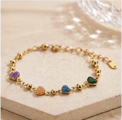 Armband - verguld- Goudkleurig - roestvrij staal - verjaardag cadeau - cadeau - Goudkleurig
