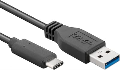 USB C kabel | Laadsnelheid 5V / 3A / 15 watt | USB 3.2 gen 1 | 5 Gb/s | Type A naar C | Male to male | Zwart | 0.15 meter | Allteq