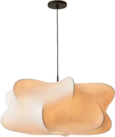 VIEMAE Japandi hanglamp - Hanglampen eetkamer, woonkamer, slaapkamer, kinderkamer - Japandi lamp - E27 - Doorsnede 50cm - Wit
