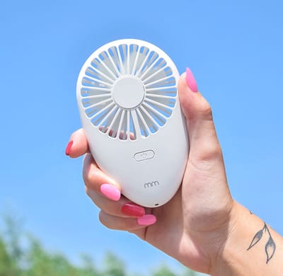 MikaMax Portable Hand Fan - Mini Oplaadbare Ventilator met Nekkoord en kleurrijke LED's