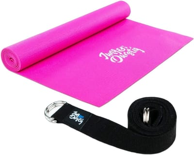 2-in-1 yogamat, bekleed en antislip, gymnastiekmat met yogastrap, fitnessmat inclusief e-book workout, sportmat, afmetingen 173 x 61 cm - Jung & Durstig
