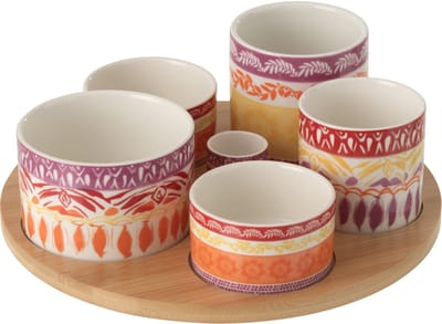 J-Line aperoschaal - keramiek - paars/rood - large
