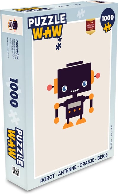 Puzzel Robot - Antenne - Oranje - Beige - Kind - Kids - Legpuzzel - Puzzel 1000 stukjes volwassenen