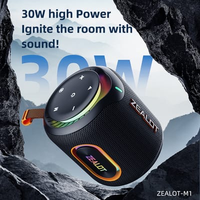 ZEALOT-M1 Speaker Draagbare Bluetooth-luidspreker met verbeterde bas, Bluetooth 5.4, 10 uur speeltijd, voor kamperen en wandelen