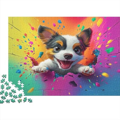 Hondenpuzzel - Puzzelspel - Ontspanning thuis - Intelligent spel - 1000 stukjes - Abstracte kleuren