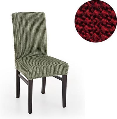 Belmarti® Stoelhoes Milos Rood - Stoelhoezen voor eetkamerstoelen met hoge rugleuning - Extreme Stretch stoelhoezen - Antistatisch: geen geknetter - Ademend Katoen: geen zweten