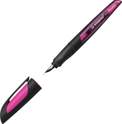 STABILO EASYbuddy - Ergonomische Vulpen - Zwart/Magenta - Standaard M Punt Voor Rechtshandigen