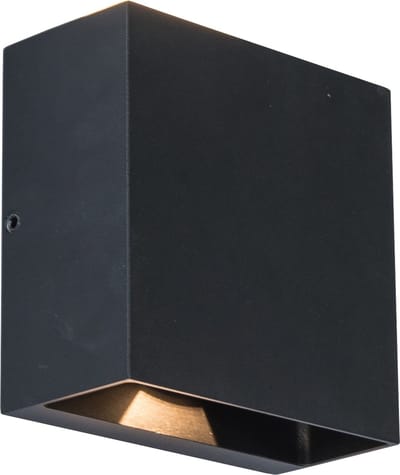 LUTEC Gemini Beams - LED Wandlamp voor buiten - Up & Down met 4 verschillende lichtpatronen - Premium aluminium - 400Lm - 3000K warm licht - IP54 extra weerbestendig - Mat zwart - 110 x 54 x 110 mm