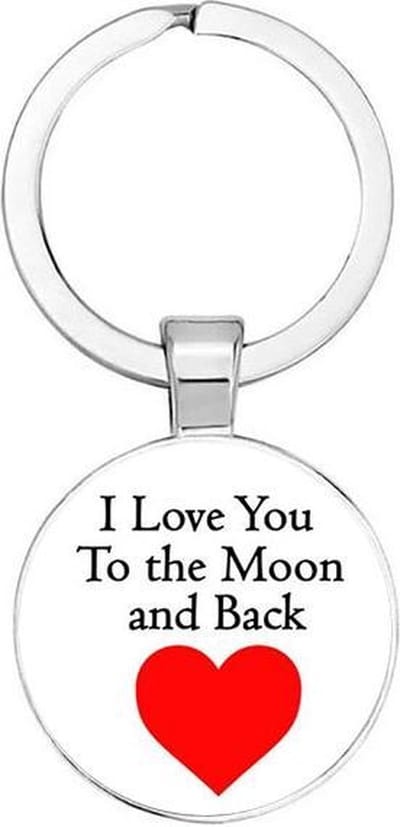 Akyol - I love you to the moon and back Sleutelhanger - Vriendschap - Vriend/Vriendin - Leuk kado voor je vrienden om te geven - 2,5 x 2,5 CM
