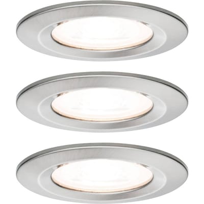 LED-inbouwlamp 3-Step-Dim Nova Basisset star IP44 rond 78 mm GU10 3x6,5W 3x460lm 230V dimbaar 2700K Staal geborsteld