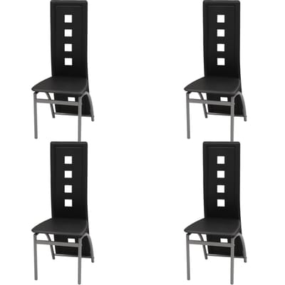vidaXL - Eetkamerstoelen - 4 - st - kunstleer - zwart