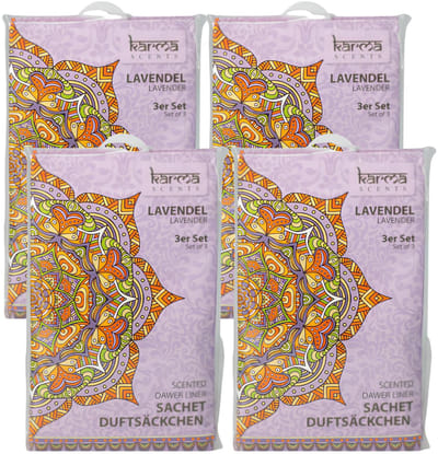 Home & Styling Geurzakjes Lavendel geur - set 12x stuks - met ophanghaak - geurkaartjes/luchtverfrisser - kasthangers