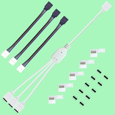 Dailygoody - LED Strip Connector Set - 1 naar 3 Splitter voor 4-Pin RGB LED Strips